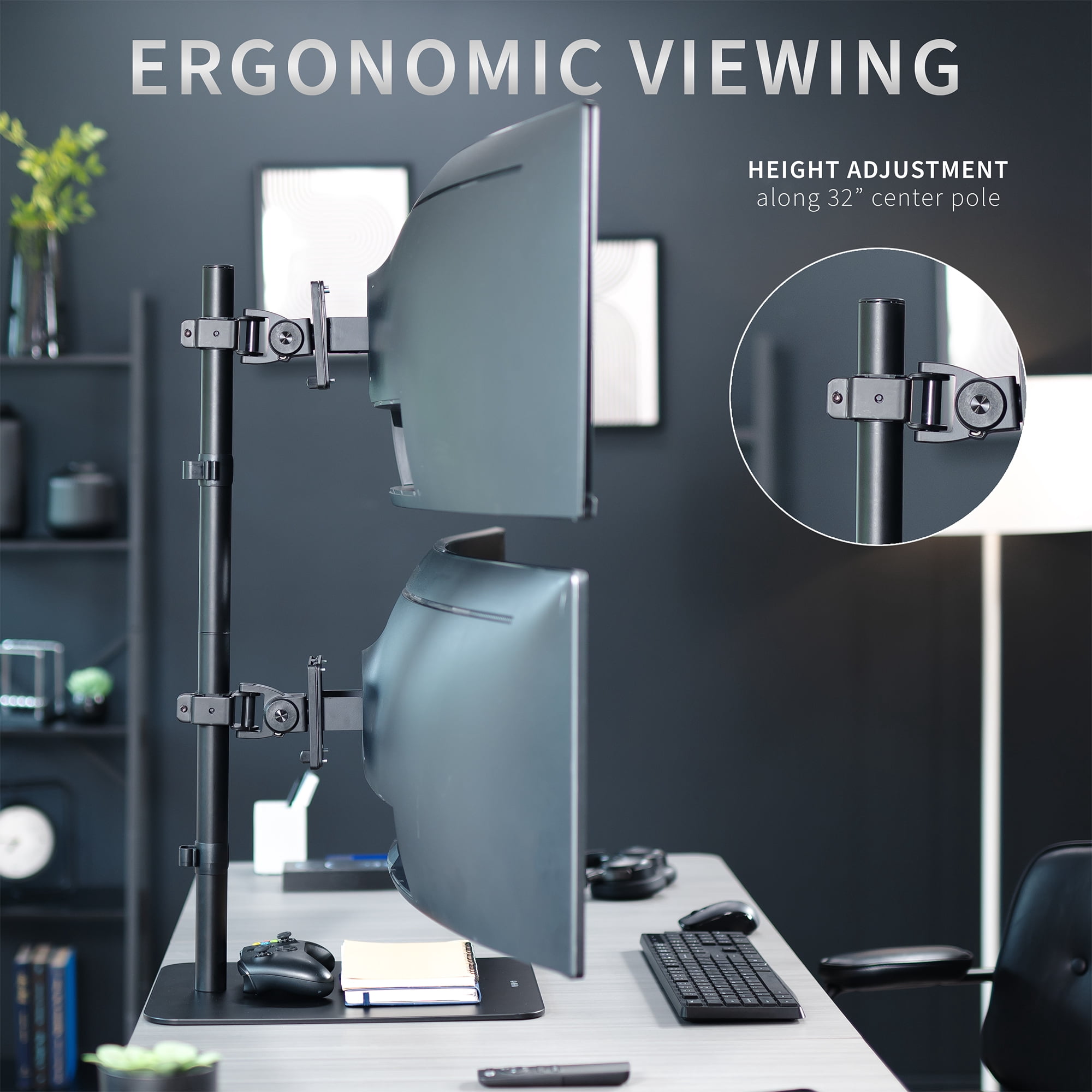 VIVO Dual Ultrawide Monitor Desk Stand, Mount for 2 Computer Screens up to 49"
