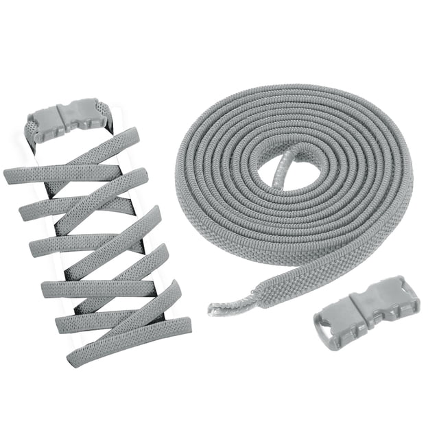 Uxcell 4 Set Cordones Elásticos Sin Atar para Zapatillas de Adultos, Gris Claro