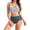 Blue #095, variant on Womens Tankini Swimsuits Modest Two Piece Ruched Front Smoothing Full Coverage Boyshorts for Beach White M