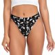 thumbnail image 1 of Fotbe Black White Leaves Tanga Sin Costuras para Mujer con Estampado – Panties Invisibles, Transpirables y Cómodos para Uso Diario-Small, 1 of 6