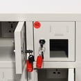 thumbnail image 4 of 9-Door Cell Phone Locker with Individual Charging Outlets, Metal Phone Storage Cabinet with Keyed Locks, Employee Lockers for School, Factory, Gym, Government (See-Through Style, 9 Doors), 4 of 18