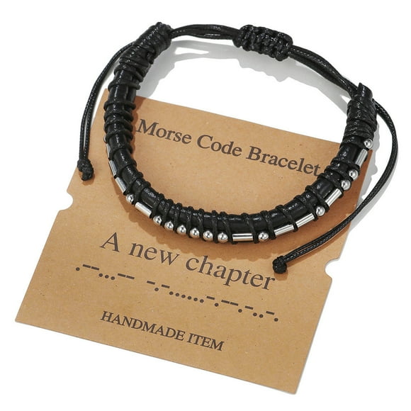RKSTN le Bracelet Bracelets Morse-Code pour Femmes Hommes, Bracelets à Ficelles, Bracelets Inspirants Cadeaux pour Couples Maman Fille Ami