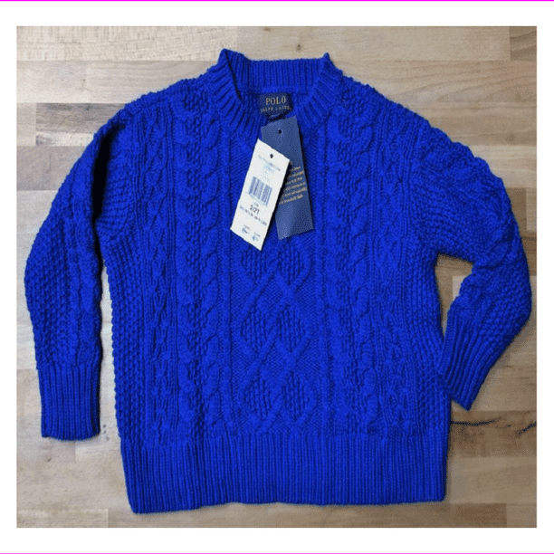 $65.00 Ralph Lauren Cable-Knit Sweater Deep Royal Blue, Size 2/2T -  Walmart.com