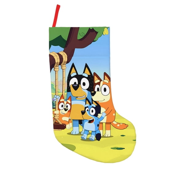 Defioc Bluey for Christmas Stockings 18" Personalized Holiday Stocking for Family, Farmhouse Decor, Xmas Tree Decoration, 1 Pack