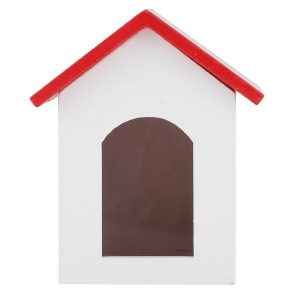 Wooden Dollhouse Kennel, Dollhouse Kennel Non- For Doll House For Dollhouse Enthusiast Red Roof Kennel