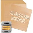 thumbnail image 1 of Air Fryer Paper Liners Disposable Compatible with COSORI CTO-R251S Air Fryer Toaster Oven, 100PCS Unbleached Parchment Paper Sheets for Baking 11.8 x 11.8 In Non-Stick Toaster Oven Liners, 1 of 5