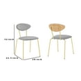 thumbnail image 5 of Neo Modern Grey Velvet and Gold Metal Leg Dining Room Chairs - Set of 2 - Saltoro Sherpi, 5 of 5