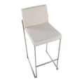 thumbnail image 5 of LumiSource Fuji High Back 30" Fixed-Height Barstool - Set of 3 in Stainless Steel, 5 of 10