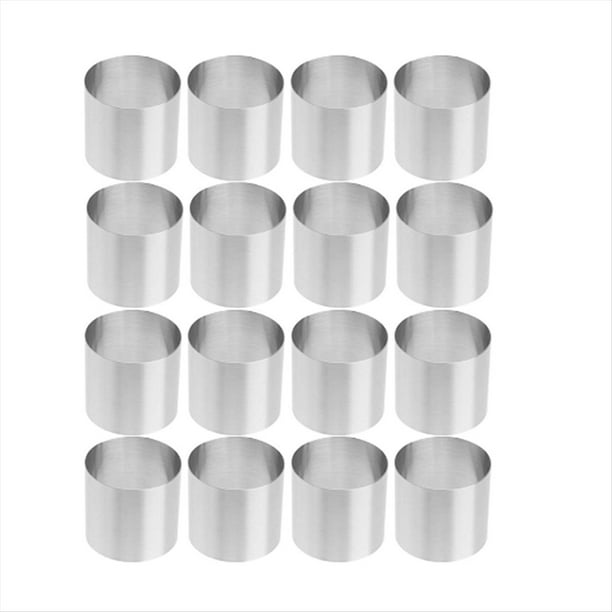 Molde Redondo para Anillo de Pastel, Anillos para Hornear de Acero Inoxidable, 16 Piezas, Molde para Mousse de Postre, Mini Anillo de PasteleríA, Juego de Moldeo de Alimentos