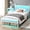 White, variant on Fairy Twin Bed Frame with Charging Station, Metal Platform Bed with LED Lights, Black
