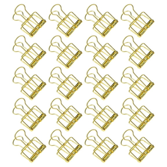 WHAMVOX 20 Pcs Gold Clips for Paper Paper Clips Office 2.8x1.9cm Golden