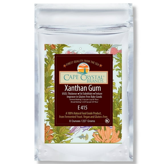 Xanthan Gum 8-oz. By Cape Crystal Brands: Thickening Food Powder – Food Additive For Better Texture In Gluten-Free Baked Goods