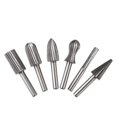 thumbnail image 1 of 6pcs Double Cut Tungsten Rotary Burr Set 6.35mm Shank Tungsten File Bits, 1 of 4