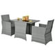 Patiojoy 3PCS Patio Rattan Furniture Set Outdoor Wicker Table & Chair Set w/Cushions Gray - image 5 of 6
