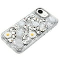 thumbnail image 3 of For iPhone 17E / 16E / SE4 Spectacular Full Bling Stones Glitter HQ Hybrid Floral Series - White, 3 of 3