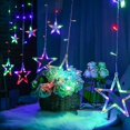 thumbnail image 2 of Luces navideñas para ventana Luces de estrella con pilas, 8 modos de iluminación con luz de hadas navideña colgante remota para fiesta en la habitación Navidad Acción de Gracias In, 2 of 5