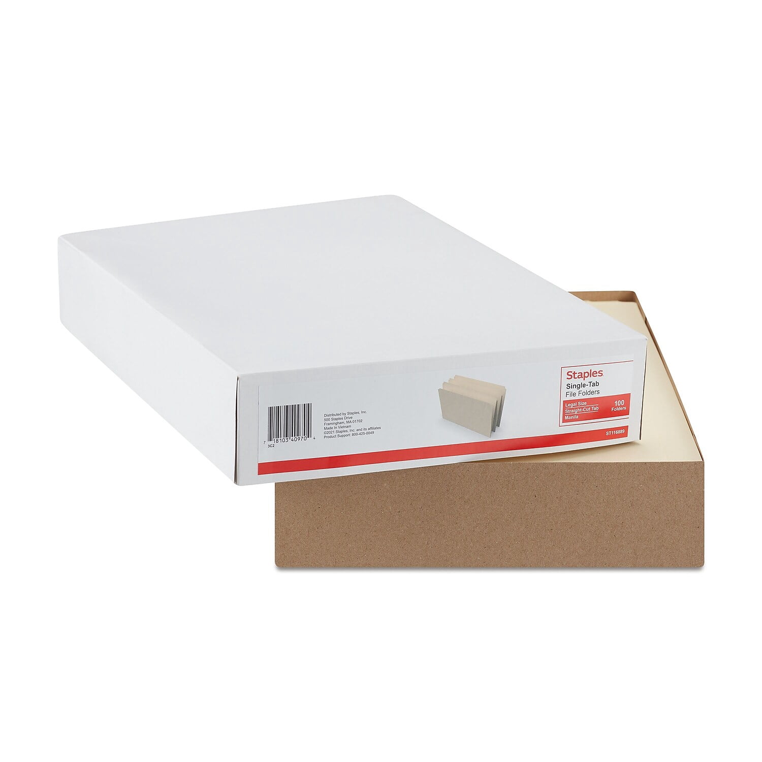 MyOfficeInnovations Manila File Folders Legal Single Tab 100/Box 116889