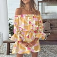 thumbnail image 2 of Babysbule Womens Summer Dresses, Fashion Women's Summer Casual Off Shoulder Printing Bell Sleeve Dresses, 2 of 5