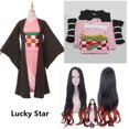 thumbnail image 1 of Disfraz de Cosplay de Anime Demon Slayer, Kimetsu No Yaiba, Nezuko Kamado, peluca de tubo de bambú, uniforme de Kimono, ropa de Halloween para mujeres y niños, 1 of 4