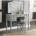 thumbnail image 2 of 3 Piece Adult Elegant Functional 5 Drawers and Stool Table Set Silver, 2 of 7
