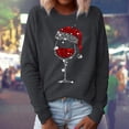thumbnail image 2 of Chandail en Molleton de Noël Décontracté pour Femmes, Col Rond, Manches Longues, Blouse, Chandail-Over, 2 of 4