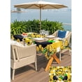 thumbnail image 6 of 60x102 Inch Outdoor Tablecloth with Umbrella Hole Zipper Rectangle Flower Gnomes Rectangular Tablecloths Outside Waterproof Yellow Botanical Floral Plaid Star Bee Patio Table Cover for Picnic Party, 6 of 8