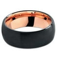 thumbnail image 2 of P. Manoukian Tungsten Wedding Band Ring 8mm for Men Women Black & 18K Rose Gold Plated Domed Brushed Polished Lifetime Guarantee Size 7.5, 2 of 4