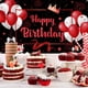 thumbnail image 2 of Banner rojo de feliz cumpleaños, decoración grande, telón de fondo de cumpleaños rojo y negro, foto de decoraciones de cumpleaños, 71x44 pulgadas, 2 of 5