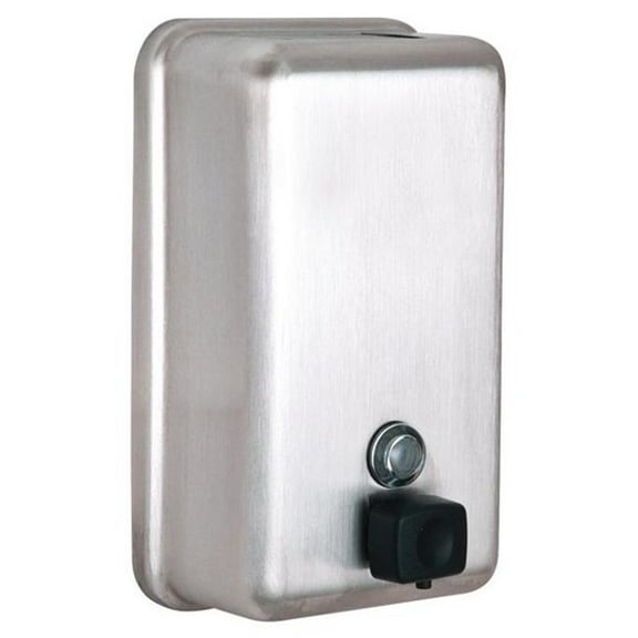 Alpine Commercial Soap Dispenser, Vertical, Manual, Stainless Steel, Liquid, Surface-Mounted, 40 oz.