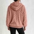 thumbnail image 5 of Pounoo Womens Long Sleeve Tops Thick Cozy Plush Knit Relax Fit Oversized Pullover Sweatshirt Multi Tone Outdoor Cold Weather Hoodies, 5 of 7