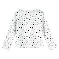 thumbnail image 3 of CCRFTGI Long Sleeve Shirts for Girls Round Neck Polka Dot Basic Layering T-Shirt Size 10-12 Trendy Lightweight Preppy Clothes 2026 Spring White 7-8Years, 3 of 4