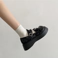 thumbnail image 6 of KIJBLAE Women's Lolita Shoes Bowknot Decorated Round Toe Chunky Heel Mary Jane Shoes Black 35, 6 of 9