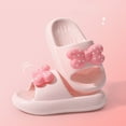 thumbnail image 2 of GJSYRH Girls Bow Slide & Shower Slippers - Non-Slip Slip-On Kids Beach Pool Indoor Outdoor Shoes Light Pink 9-9.5 Years, 2 of 3