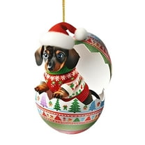 Luoshdecor Christmas Tree Ornament，Hatching Born Dachshund Dog Acrylic Pendants, Christmas Tree Decor Dog, Home Decor for Fireplaces, Windows, Doors, Walls