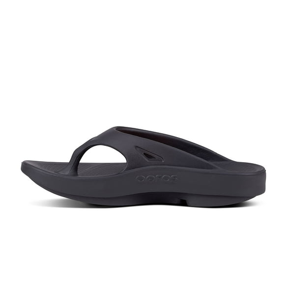 OOFOS Unisex Ooriginal Sport Thong Flip Flop,Black/Black,10 B(M) US Women/8 D(M) US Men