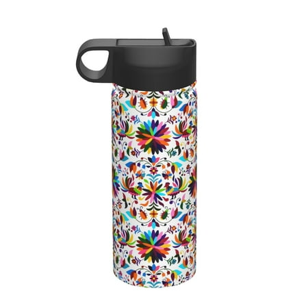 

Adobk Mexican Bright Style Print Water Bottle 18oz Sports Insulated Kettle for Cycling Gym Basketball Outdoor Suitable as a Present