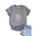 thumbnail image 3 of QAFOPEH Women Crew Neck Short Sleeve Dandelion Graphic Printed Top, 3 of 7