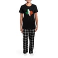 thumbnail image 4 of CafePress - Texas Irish Flag Women's Dark Pajamas - Women's Short Sleeve Print T-Shirt and Pants Dark Cotton Pajama Set, 4 of 7