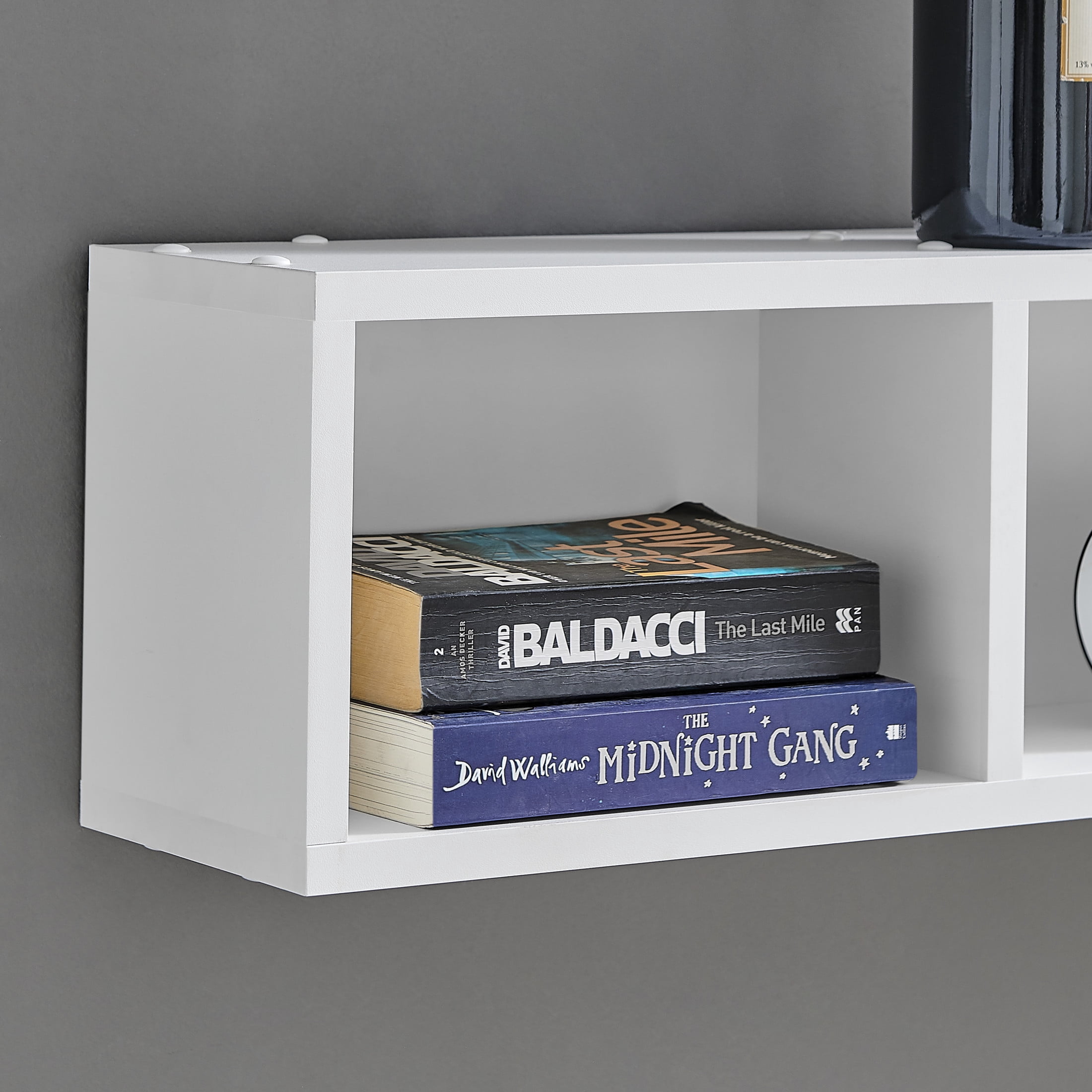 Danya B. Bauhaus Floating Geometric Cubby Wall Shelves - Set of 3 Sizes - White