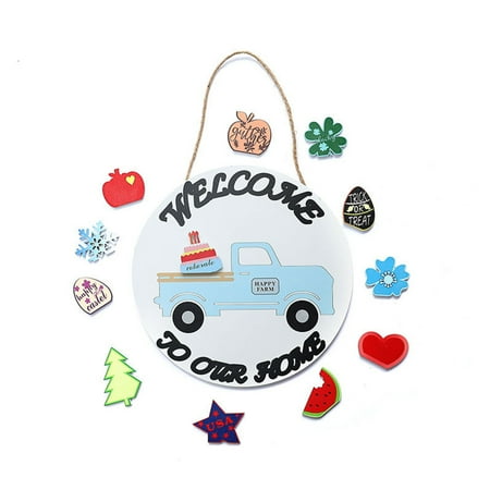 

ADVEN Door Hang Board Double-Sided Doorplate Card Lightweight Welcome Sign Handmade DIY Decorative Pendant Wall-mounted Hanging Plate Type 1