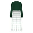 thumbnail image 5 of cfhntfmh Robes Maxi pour Femmes Automne Col Rond Manches Longues Robe Rayée Robe Tendance à Blocs de Couleur Robe de Détente avec Poches, 5 of 5