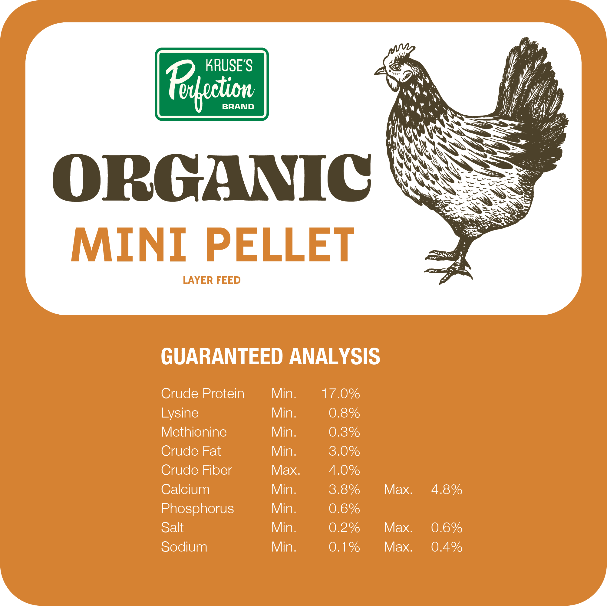 (4 pack) Kruse's Perfection Brand Organic Mini Pellet Layer Feed for Chickens with Essential Oils