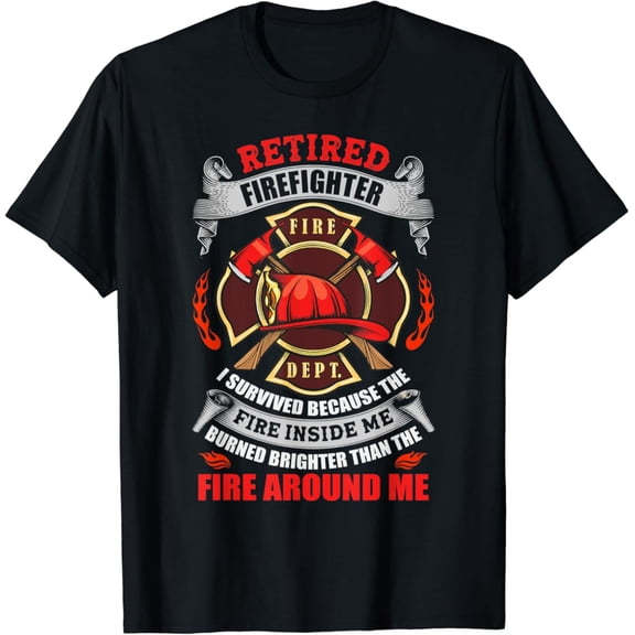 Sam Soft Retired Firefighter Retirement Gift Idea Fire Department T-Shirt Full Size S-5XL