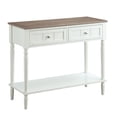thumbnail image 2 of Convenience Concepts French Country Two Drawer Hall Table, Driftwood/White, 2 of 7