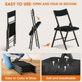 thumbnail image 3 of Fenbeli 4-Pack Black Padded Folding Chairs with Metal Frame, 3 of 7
