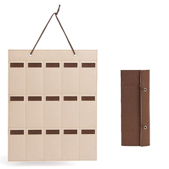 Sunglasses Hanging Bag Multi-slot Glasses Container Wall Mounted Pocket Display Pouch Display Racks Organizer Bags Organization Pouches Khaki