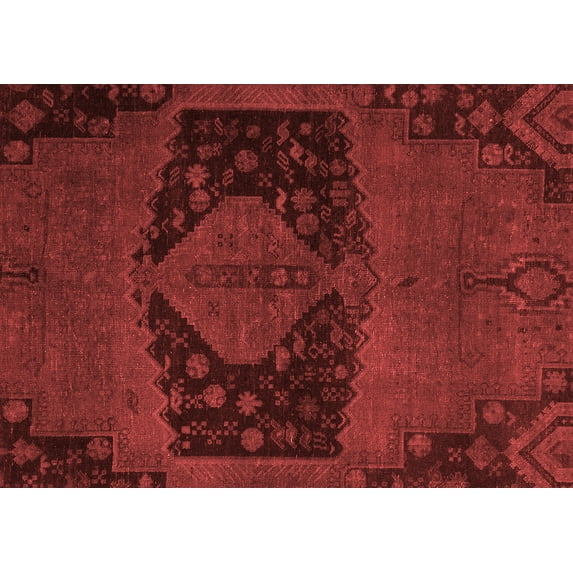 Ahgly Company Machine Washable Indoor Rectangle Abstract Red Modern Area Rugs, 5' x 7'