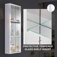 thumbnail image 6 of ANGELES HOME 12" x 30" Recessed or Surface Mount Medicine Cabinet, Aluminum Mirror Cabinet with Open Shelves and Tempered Glass Inserts, 6 of 11