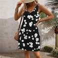 thumbnail image 2 of Nrmvnmi Womens Sleeveless T Shirt Mini Dresses 2024 Casual Cute Boho Floral Print Short Dress V Neck Summer Beach Dress Trendy Front Pockets Black 2XLMothers Day Gifts, 2 of 6