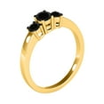 thumbnail image 3 of AoneJewelry Black Diamond Three Stone Engagement Ring In 14K Rose, White & Yellow Gold, 3 of 6